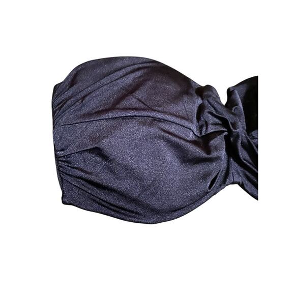 Victorias Secret Black Twist Bandeau Bikini Top 34DD Push Up Padded Solid Swim - Picture 4 of 8